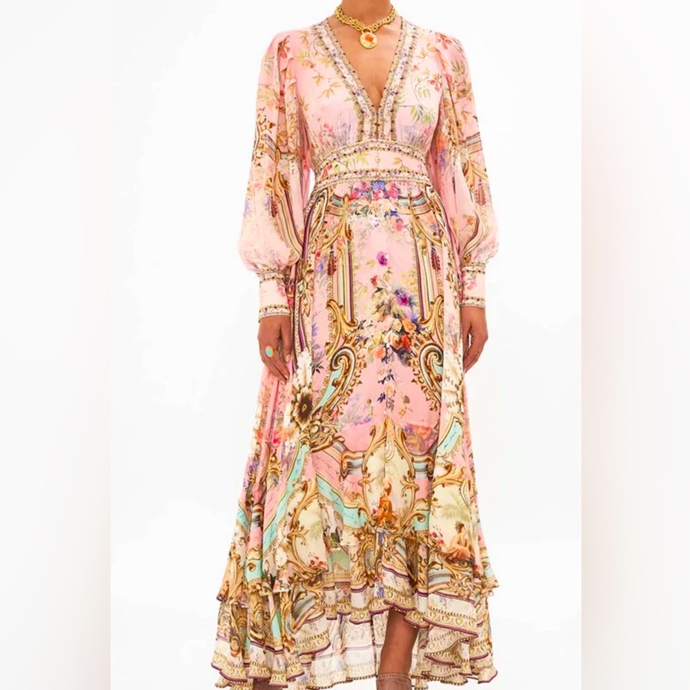 LONG BUTTON FRONT DRESS
LETTERS FROM THE PINK ROOM,size L .